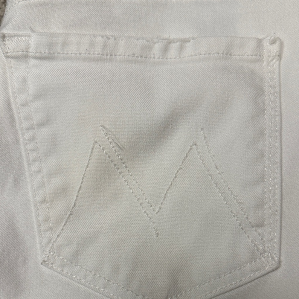 Mother High-Waisted Looker Ankle Fray White Jeans, Size 31 - Picture 15 of 15